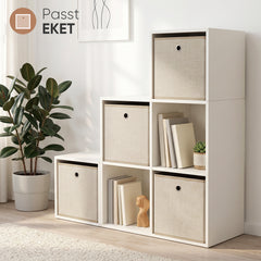 Sekey 6er Set Aufbewahrungsboxen Beige 30 × 30 × 30 cm – Faltbare Stoffboxen mit Griff für Regal & Schrank