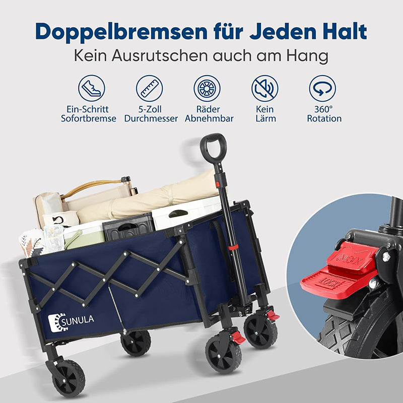 Sekey 80L / 100KG Foldable Handcart, with Brakes, Half Weight