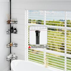 Sekey Duschregal Ohne Bohren – Höhenverstellbares Eck-Duschregal 79–315 cm mit 4 Körben & Klicksystem, Stabiles Teleskop-Dusch-Organizer für Badezimmer