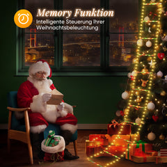 SALCAR LED Christmas Ladder String Lights 3 m, 260 LEDs, Warm White &amp; Multicolor, 9 Modes, Timer &amp; Memory, IP44 Waterproof, Christmas Lights for Indoor &amp; Outdoor Use