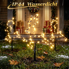 Salcar LED Rentier Garten Deko 30 cm – 3er Set Weihnachtsleuchten mit 8 Lichtmodi