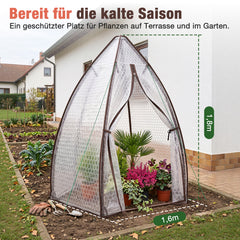 Sekey Foliengewächshaus 160 × 160 × 180 cm – 140 g/m² Luftpolsterfolie, isolierend, sechseckig, mit Reißverschlusstür