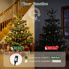 Salcar LED Lichterkette 5 m mit 50 LEDs, Gelb, 8 Lichtmodi & Memory, 4,5 V Niedervolt, Weihnachtsbeleuchtung für Innen & Außen
