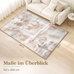 Sekey Waschbarer Kurzflor Teppich Vintage – Rutschfest & OEKO-TEX Zertifiziert