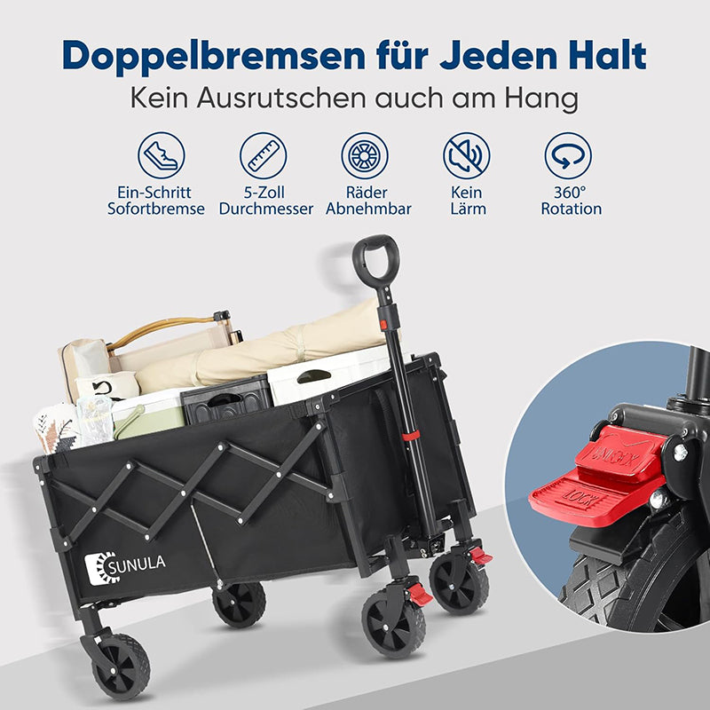 Sekey 80L / 100KG Foldable Handcart, with Brakes, Half Weight