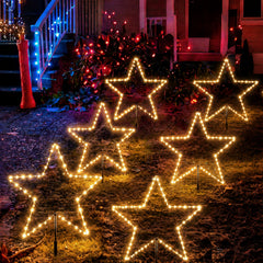 Salcar 3/6 piece set LED solar garden lights with star
