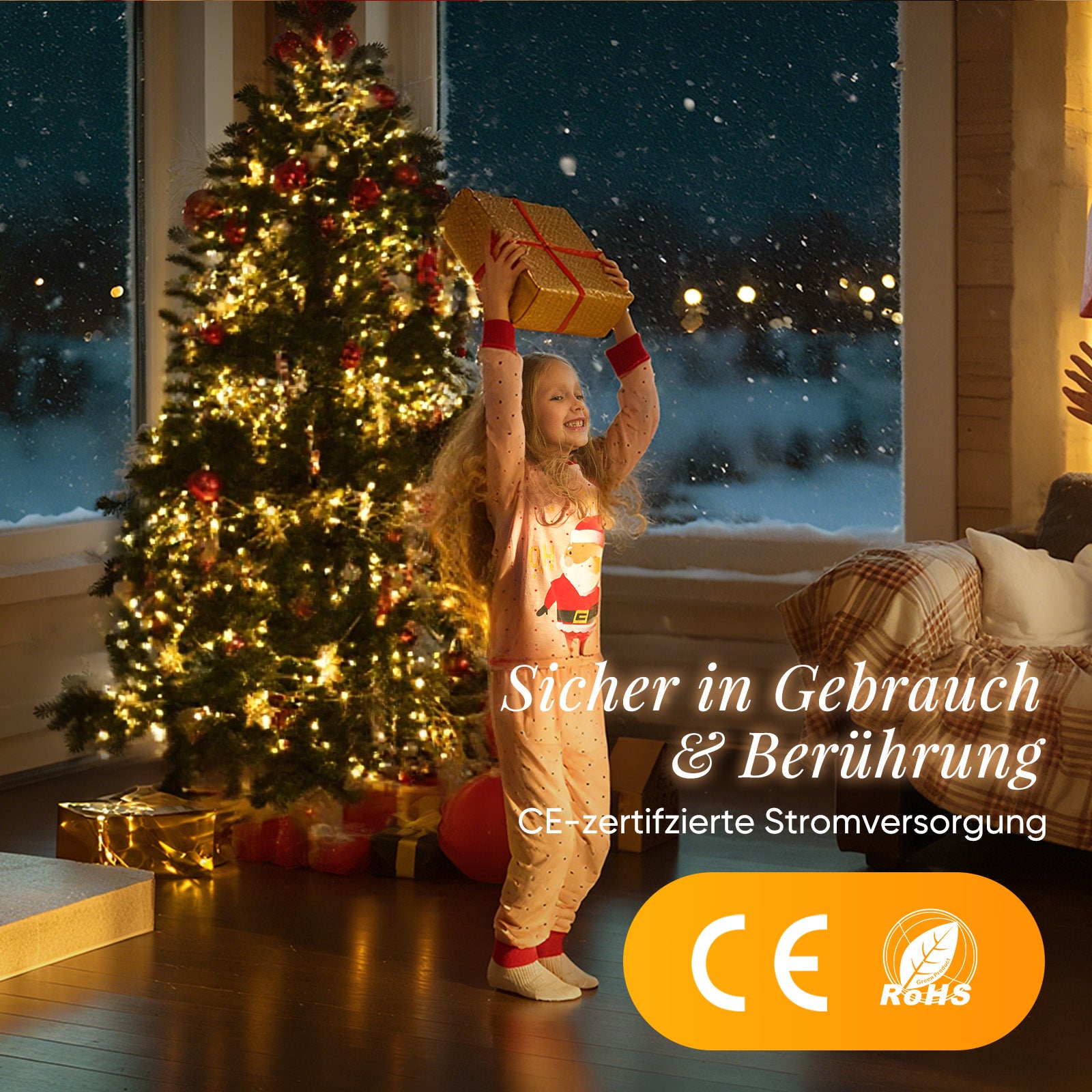 SALCAR 100M 1000 LED Lichterkette aus Kupferdraht – Wasserdicht, 8 Modi, Timer & Memory, Weihnachtsbaum Beleuchtung für Innen & Außen, Warmweiß