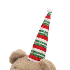 Salcar Weihnachtsfigur Plüsch-Bär 55–70 cm – Stehende Weihnachtsdeko mit verstellbaren Teleskopbeinen, Weicher Plüschbär für Kamin, Fensterbank & Wohnzimmer