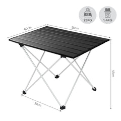 Sunula Klappbarer Campingtisch, Ultraleicht 1,7 kg, 30 kg Tragkraft, Wasserdicht, Rutschfest, 3 Größen, Einfach zu Montieren, Für Camping, Picknick, Garten, Outdoor