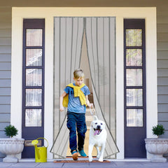 Sekey Magnet Fliegengitter Tür aus Polyester, mit Bändern, Grau Sekey