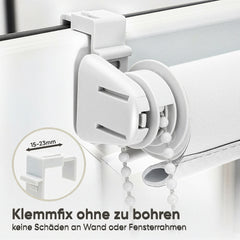 Sekey Verdunkelungsrollo ohne Bohren – Seitenzugrollo mit 100 % Lichtschutz, Klemmfix, energiesparend