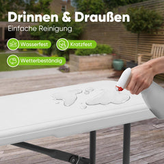 Sekey Klappbare Kunststoff-Bierbank 183 cm – Faltbare Gartenbank, bis 300 kg belastbar, wetterfest, ideal für Camping, Garten & Feste Sekey