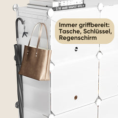 Sekey White Shoe Cabinet with 6/8/10 Compartments – Large Modular Shoe Rack for up to 24 Pairs of Shoes