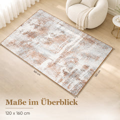 Sekey Waschbarer Kurzflor Teppich Vintage – Rutschfest & OEKO-TEX Zertifiziert