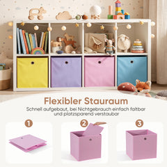 Sekey Aufbewahrungsboxen Stoff 6er Set 33x33x33 cm – Faltbare Ordnungsboxen für KALLAX Regal, Aufbewahrungswürfel mit Grifföse für Spielzeug, Kleidung und Bücher