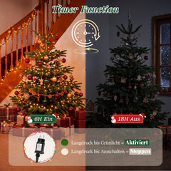 Salcar LED Lichterkette 5 m mit 50 LEDs, Orange, 8 Lichtmodi & Memory, 4,5 V Niedervolt, Weihnachtsbeleuchtung für Innen & Außen