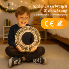 SALCAR LED Light Wreath Ø45 &amp; Ø55 cm, 720 LEDs, Hanging Wreath, Christmas Decoration for Windows &amp; Doors, 8 Modes, Timer &amp; Memory, IP44 Waterproof, Indoor &amp; Outdoor, Warm White