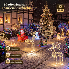 Salcar LED Rentier Warmweiß – 40/60/90 cm, 8 Lichtmodi, Memory & IP44 Weihnachtsdeko für Garten & Außen
