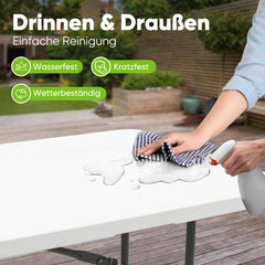 Sekey Klapptisch Gartentisch klappbar – Rattan-Optik/Glatt, wetterfest & tragbar, ideal für Balkon, Garten & Party Sekey