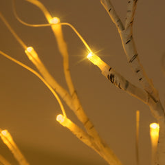 Salcar LED Lichterbaum 60 cm, Birke mit 24 warmweißen LEDs, USB/Batteriebetrieben, Weihnachts- und Partydeko für Zuhause, Geburtstag, Hochzeit, Innendekoration