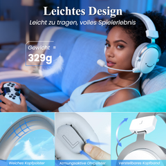 Fifine 3,5mm / USB Gaming Headset mit Mikrofon, 50mm Treiber, H9