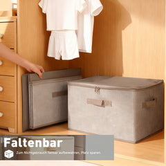 Sekey Aufbewahrungsboxen 3er Set mit Deckel | Stoffboxen 40 × 30 × 25 cm – formstabil, faltbar & vielseitig einsetzbar