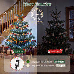Salcar LED Lichterkette 5 m mit 50 LEDs, Kaltweiß, 8 Lichtmodi & Memory, 4,5 V Niedervolt, Weihnachtsbeleuchtung für Innen & Außen