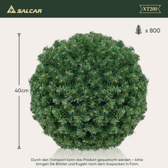 Salcar DIY Weihnachtskugel 40 cm – Grüne PVC Dekokugel zum Hängen, wetterfest & langlebig – Vielseitige Weihnachtsdekoration für Innen- und Außenbereich