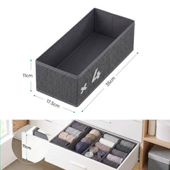 Sekey Schubladen Organizer – 17,5 × 35 × 11 cm, faltbare Stoffboxen ohne Fächer für Kommode & Kleiderschrank