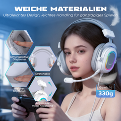 Fifine USB Gaming Headset mit Mikrofon, 3 EQ-Modi und 50mm Treiber, H6