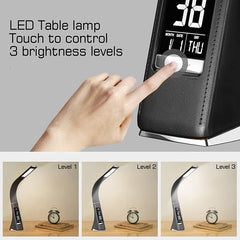 WILIT U2A 5W LED desk lamp, with 3 brightness levels, with alarm clock