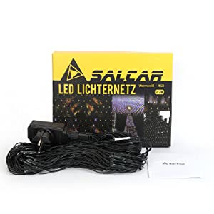 Salcar 3 x 2 m LED light net, 204 LEDs, 31V GS certified power supply