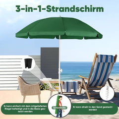 Sekey ∅ 180 cm Strandschirm mit Schutzhülle und Bodenhülse, Sonnenschutz UV50+ Sekey