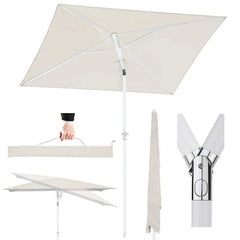 Sekey 180 x 125 cm Balkonschirm Rechteckig mit Schutzhülle, Sonnenschutz UV50+ Sekey