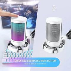 Fifine USB Kondensator Mikrofon mit Ständer und Stummschalttaste, A6V Sekey