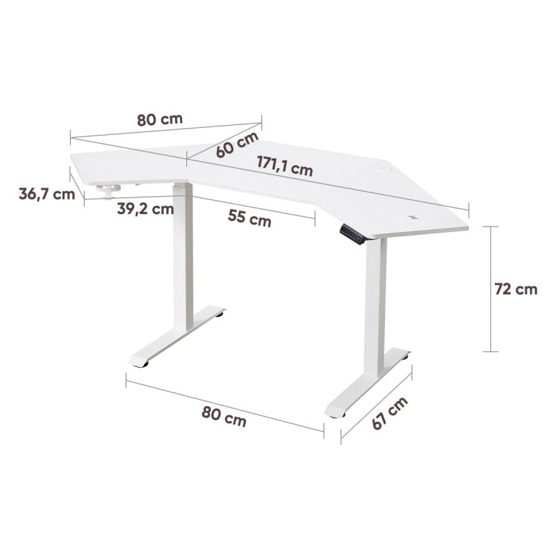 KOWO Electric Height Adjustable Corner Desk with Touchscreen, Flexi