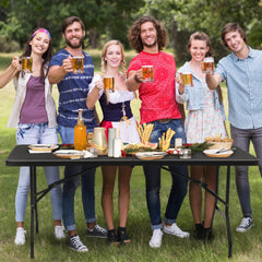 Sekey Klapptisch Gartentisch klappbar – Rattan-Optik/Glatt, wetterfest & tragbar, ideal für Balkon, Garten & Party Sekey