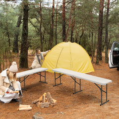 Sekey Klappbare Kunststoff-Bierbank 183 cm – Faltbare Gartenbank, bis 300 kg belastbar, wetterfest, ideal für Camping, Garten & Feste Sekey