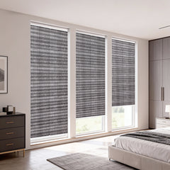 Sekey Plissee ohne Bohren, Lichtschutz Rollo Klemmfix aus Vliesstoff für Fenster & Türen,  in dunkelgrau