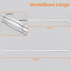 Sekey Gardinenstange Ausziehbar Gardinenschiene 1-läufig Alu-Vorhangschiene teleskopisch