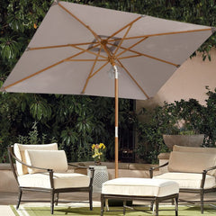 Sekey 300 x 200 cm wooden parasol rectangular, sun protection UV50+