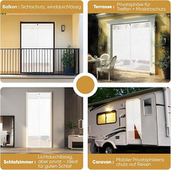 Sekey Fliegengitter Balkontür Magnet, Insektenschutz, Zentraler Privatschutzbereich, Klettverschluss-Montage, Ohne Bohren, Für Holz-, Eisen- und Aluminiumtüren, Weiß Sekey