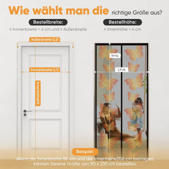 Sekey Fly Screen for Balcony Door 90x210 cm – Magnetic Insect Protection without Drilling, Tear-Resistant &amp; Weatherproof, Light-Transmitting, with Extra Strong Magnets &amp; 4 cm Velcro Strip – Black 