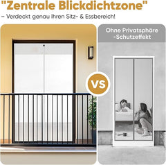 Sekey Fliegengitter Balkontür Magnet, Insektenschutz, Zentraler Privatschutzbereich, Klettverschluss-Montage, Ohne Bohren, Für Holz-, Eisen- und Aluminiumtüren, Weiß Sekey