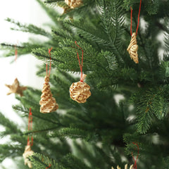 Salcar 56-teiliges Weihnachtsbaumschmuck aus Stroh – Handgefertigtes Strohsterne Set, natürliche Christbaum Anhänger aus 100 % Stroh für nachhaltige Weihnachtsdekoration