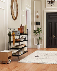 Sekey 3/4 Tier Shoe Rack – Stackable Shoe Rack made of Metal and Non-woven Fabric, Space-Saving, Stable, No Drilling Required, for Hallway, Bedroom &amp; Bathroom, Black