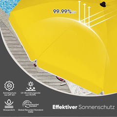 Sekey Sonnenschirm Ø160 cm rund – Strand- & Balkonschirm mit Neigungswinkel & Höhenverstellung, inkl. Schutzhülle, 140 g/m² Polyester, für Garten, Terrasse & Strand