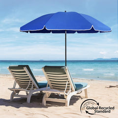Sekey Sonnenschirm Ø160 cm rund – Strand- & Balkonschirm mit Neigungswinkel & Höhenverstellung, inkl. Schutzhülle, 140 g/m² Polyester, für Garten, Terrasse & Strand