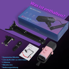 Fifine USB / XLR Dynamisches Mikrofon mit Arm, Stummschalttaste und Kopfhörerbuchse Sekey