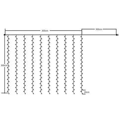Salcar 3 x 3 m LED Lichtervorhang, 300 LEDs, 31V GS-zertifizierte Stromversorgung